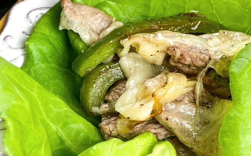 low carb cheesesteak wrap
